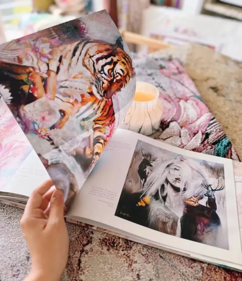 Dimitra_Book_Art_Gold tigger and portrait