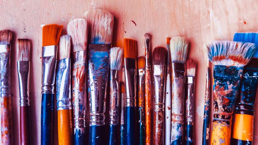 used but cleanish painting brushes