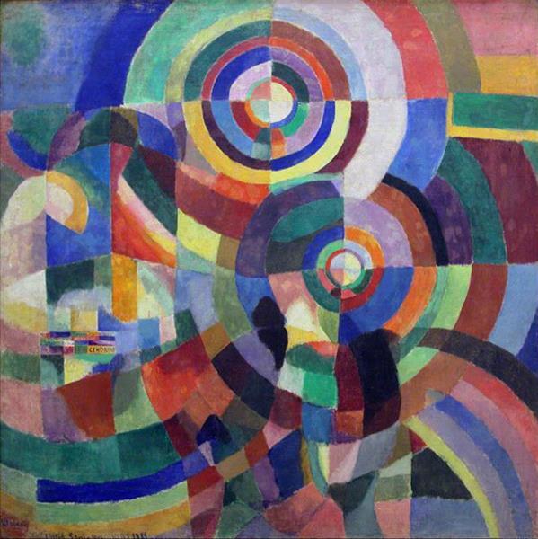 Colorful abstract Cubism painting