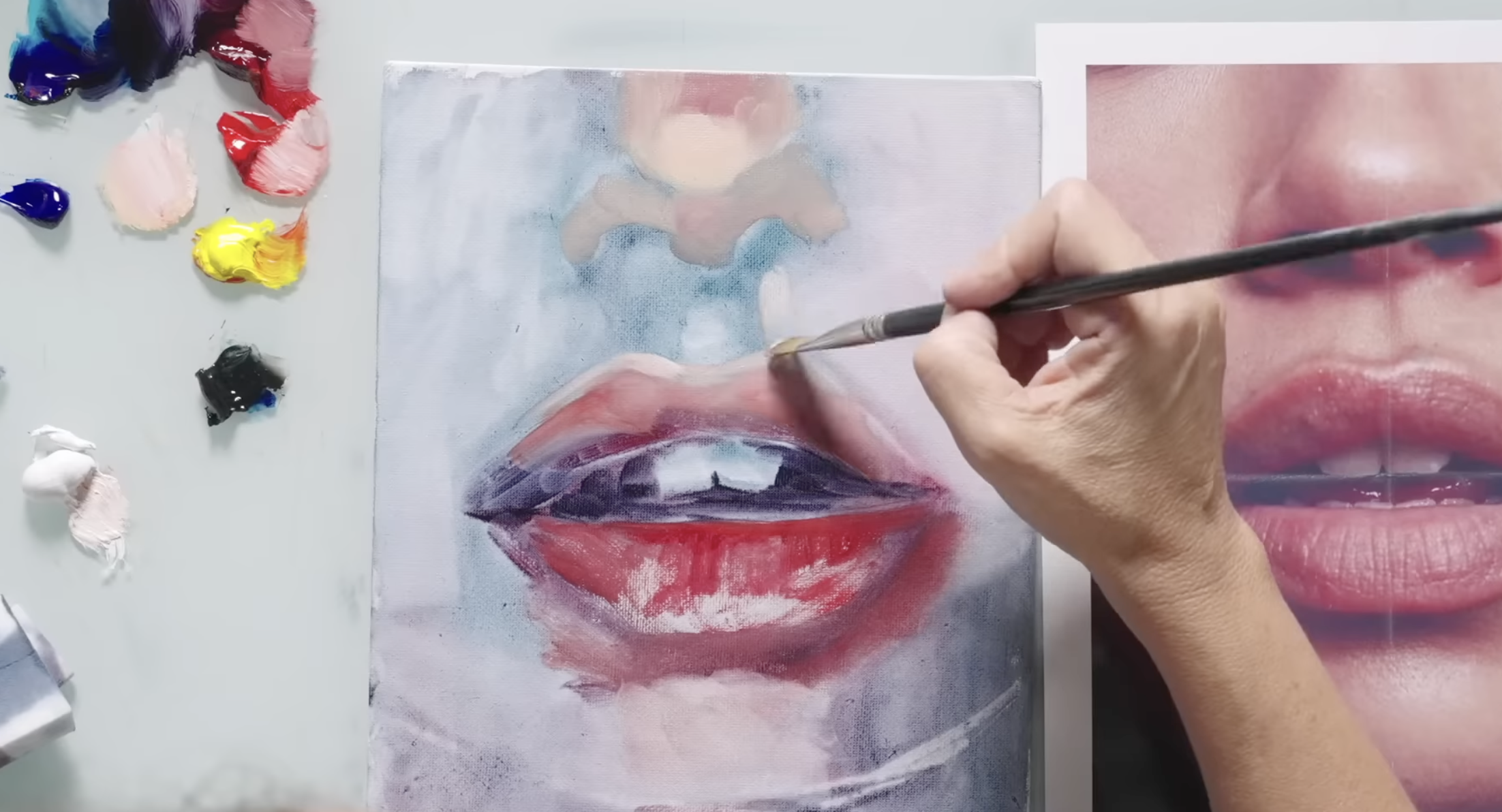 Hand painting portrait